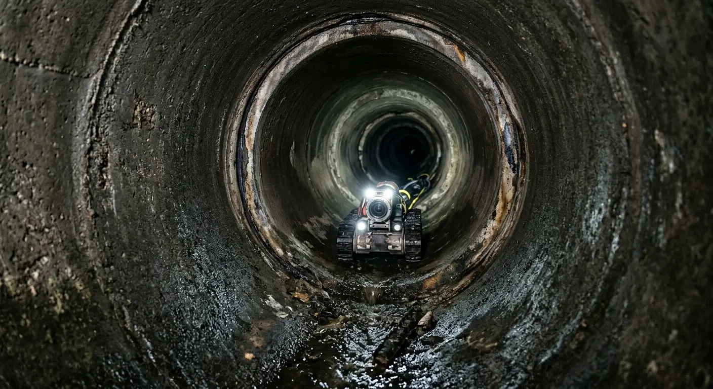 Robotic sewer camera inspecting pipe interior for Sewer Line Repair in Glen Ellyn